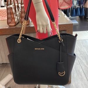 Michael Kors Jet Set Travel Large Chained Tote Shoulder Bag MK Black
NWT
